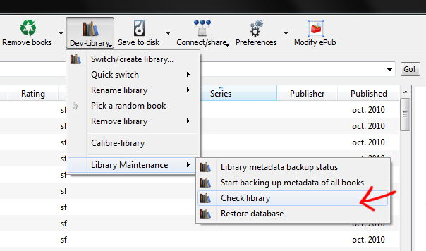 where is calibre library stored